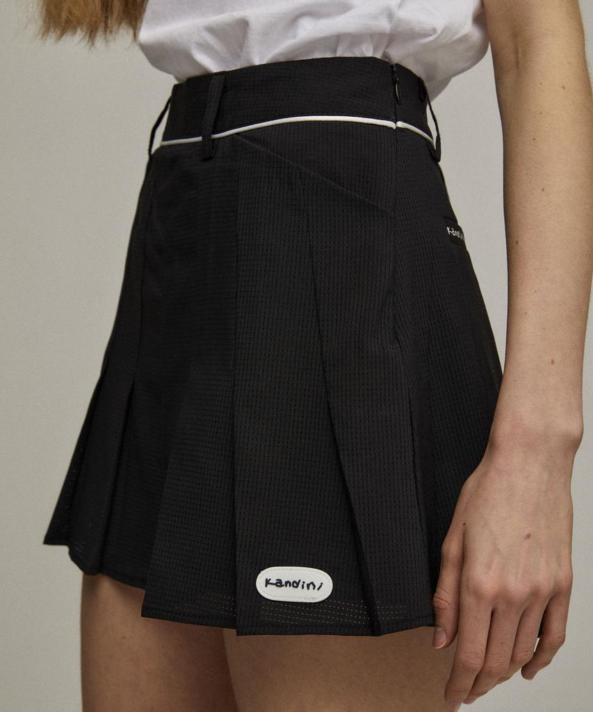 KANDINI Black Summer Pleated Skirt