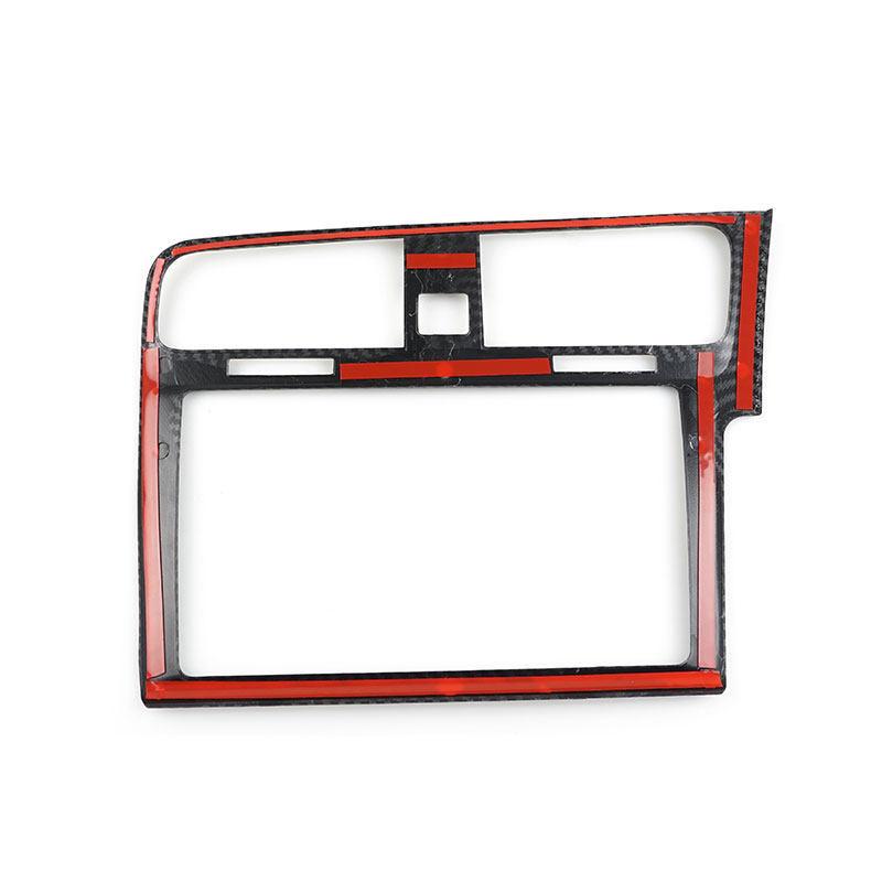 For VW Golf 7 MK7 7.5 2014 2015 2016 2017 2018  LHD ABS Carbon Texture Center Console Navigation Air Outlet Panel Frame Trim