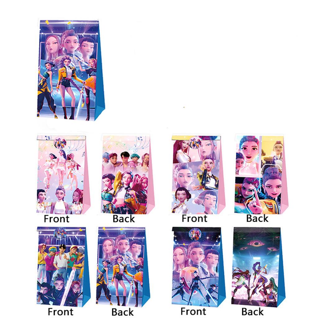 Themed Candy Bag Gift Bag Kraft Paper Bag Sticker Closure Party Decorations