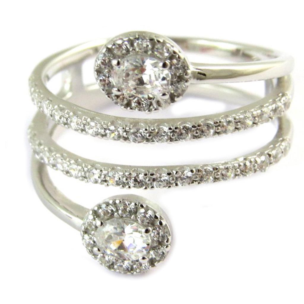 Silver Ring 'Scarlett' White (rhodium)