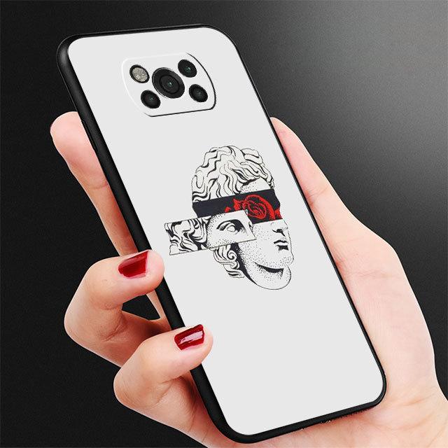 Michelangelo Statue Aesthetic Phone Case For Samsung Galaxy M52 M23 M32 5g M31 M51 M22 M30s M33 M13 M12 M62 Black Silicone Capa