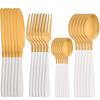 24Pcs Stainless Steel Tableware Set Western Dinnerware Sets Knife Forks Tea Spoons Cutlery Fork Flatware Matte Kitchen