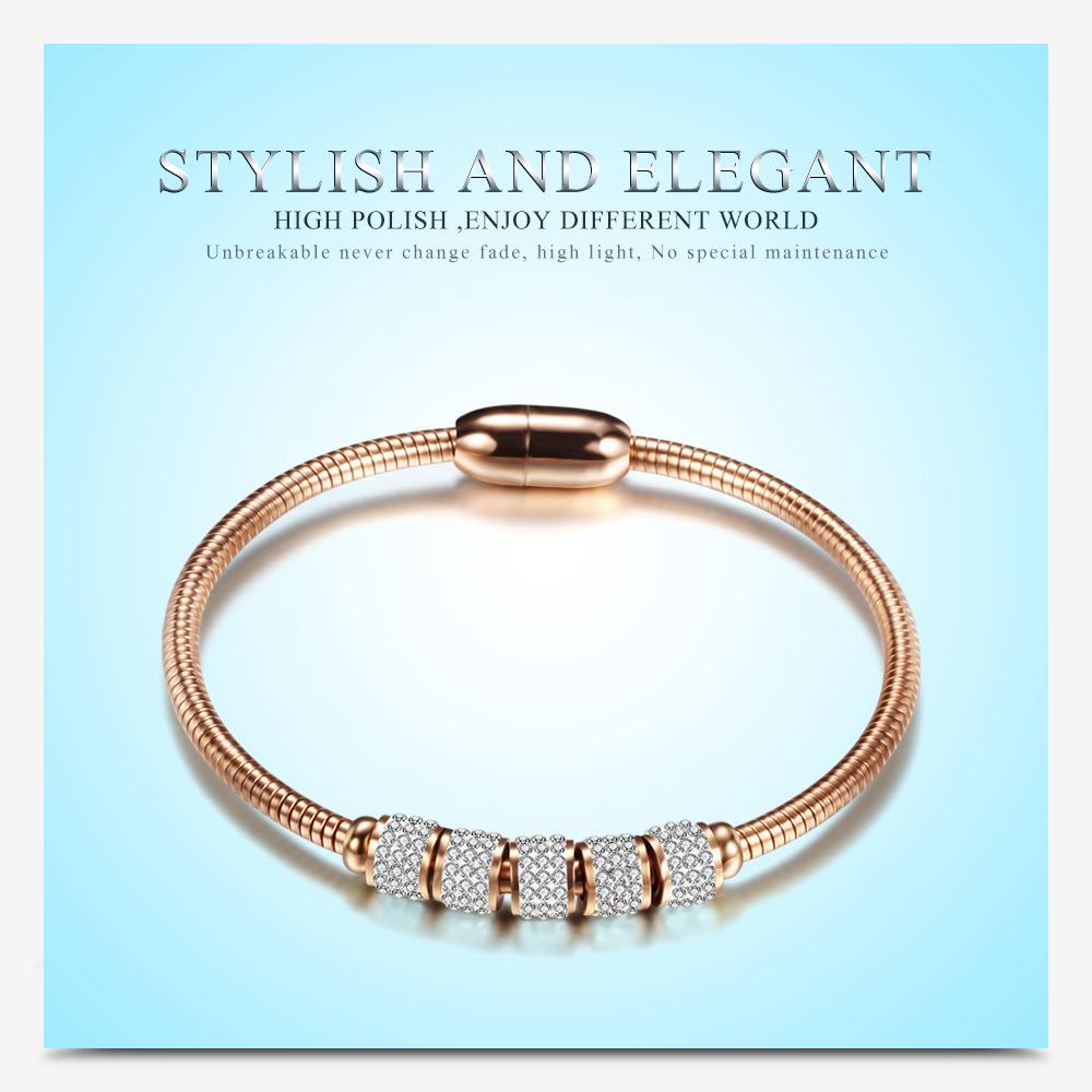 Minimalistisches Edelstahl-Magnetverschluss-Armband für Damen