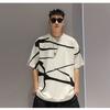 Fashion Youth Pattern Line National Trend Summer Versatile Men's Casual Short-sleeved T-shirt