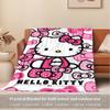 For Kitty, Bow, PinkAnime-Themed Flannel Blanket, Glam Style, Digital Print, All-Season Comfort, Tear-Resistant, Knitted Craftsmanship, Poly
