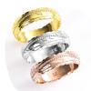 Ofertas Classic 3 Colors Gold Plating Color Engraving Pattern Metal Female Copper Ring for Women Party  Accessories