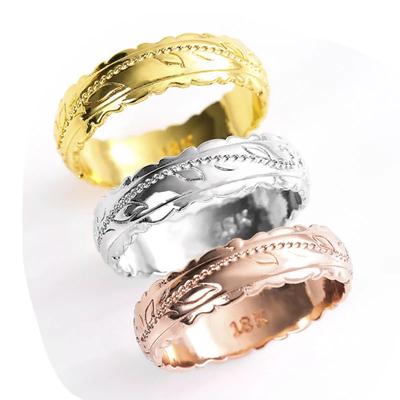 Ofertas Classic 3 Colors Gold Plating Color Engraving Pattern Metal Female Copper Ring for Women Party  Accessories