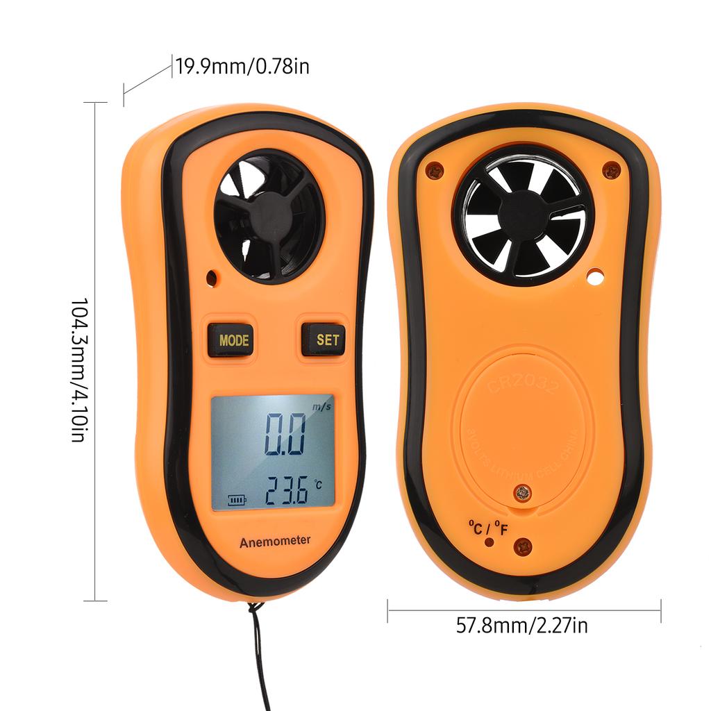 GM8908 Digital Anemometer Handheld Wind Speed Meter Gauge Air Velocity Temperature Tester with LCD Backlit Wind Chill