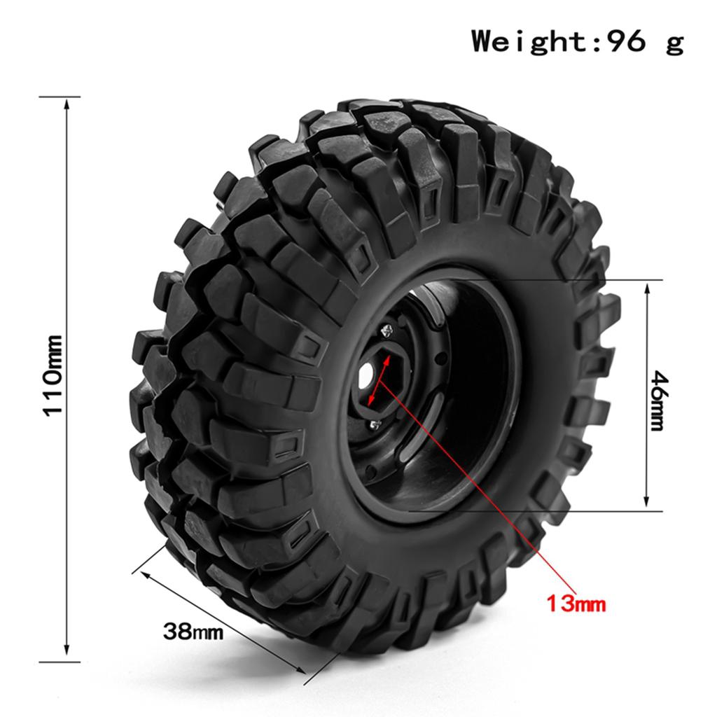 RC Crawler Rubber Tires RC Car Tires with Wheel Rims Replacement for 1 10 Traxxas TRX 4  Axial SCX10 90046 90047 CC10