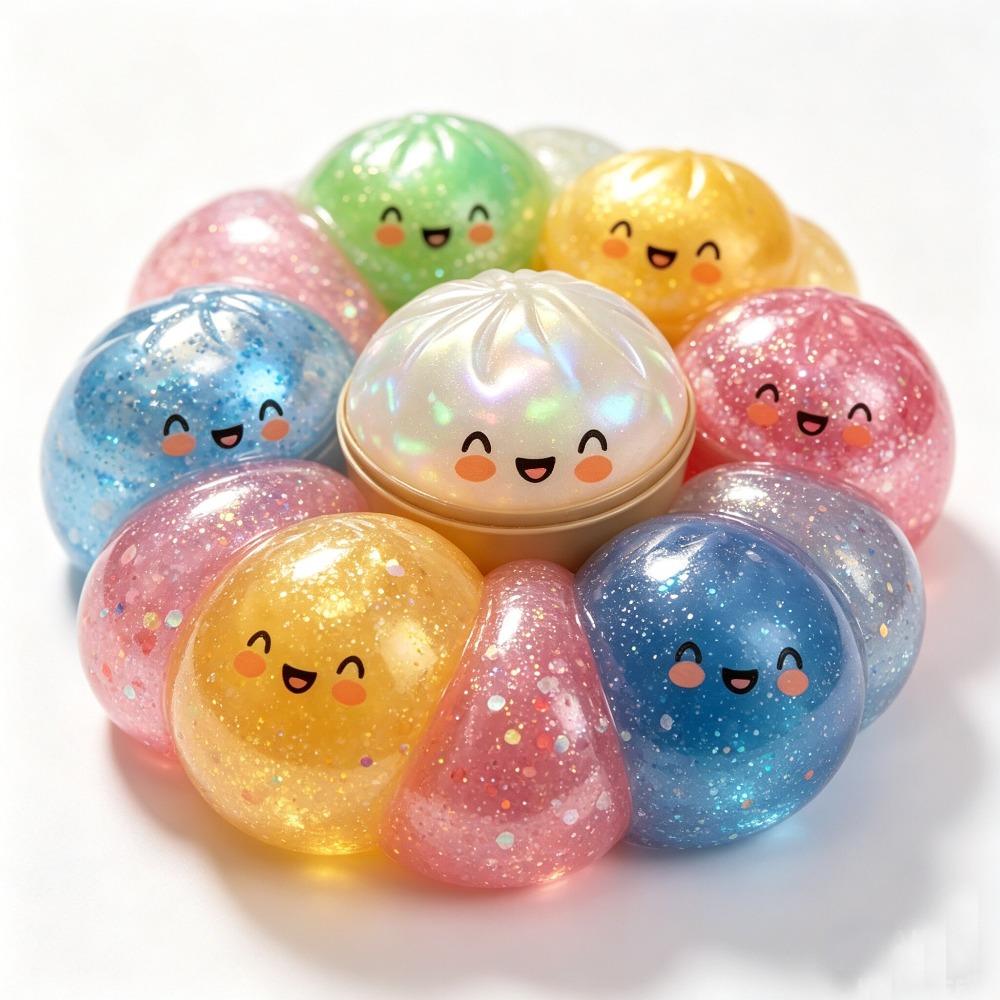 Discover Intime Simulation Dumpling Squeezable Toys Squishy Colorful Glitter Anti Stress Relieve Stress For Children Adults Stress-Relieving Toy