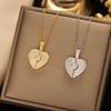 Titanium Steel Opening Heart Pendant Heart Couple Love Locket Heart-shaped Necklace Birthday Gift