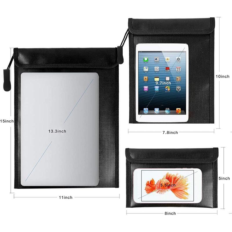 Fireproof Waterproof Faraday Bag Anti-Hacking Signal Blocker For Phones Key Fobs Notebooks Storage Pouch For Digital Security