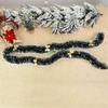 Happy New Year Xmas Bar Tops Ribbon Garland Dark Green Ribbon Snowflake Strips With Bowknot