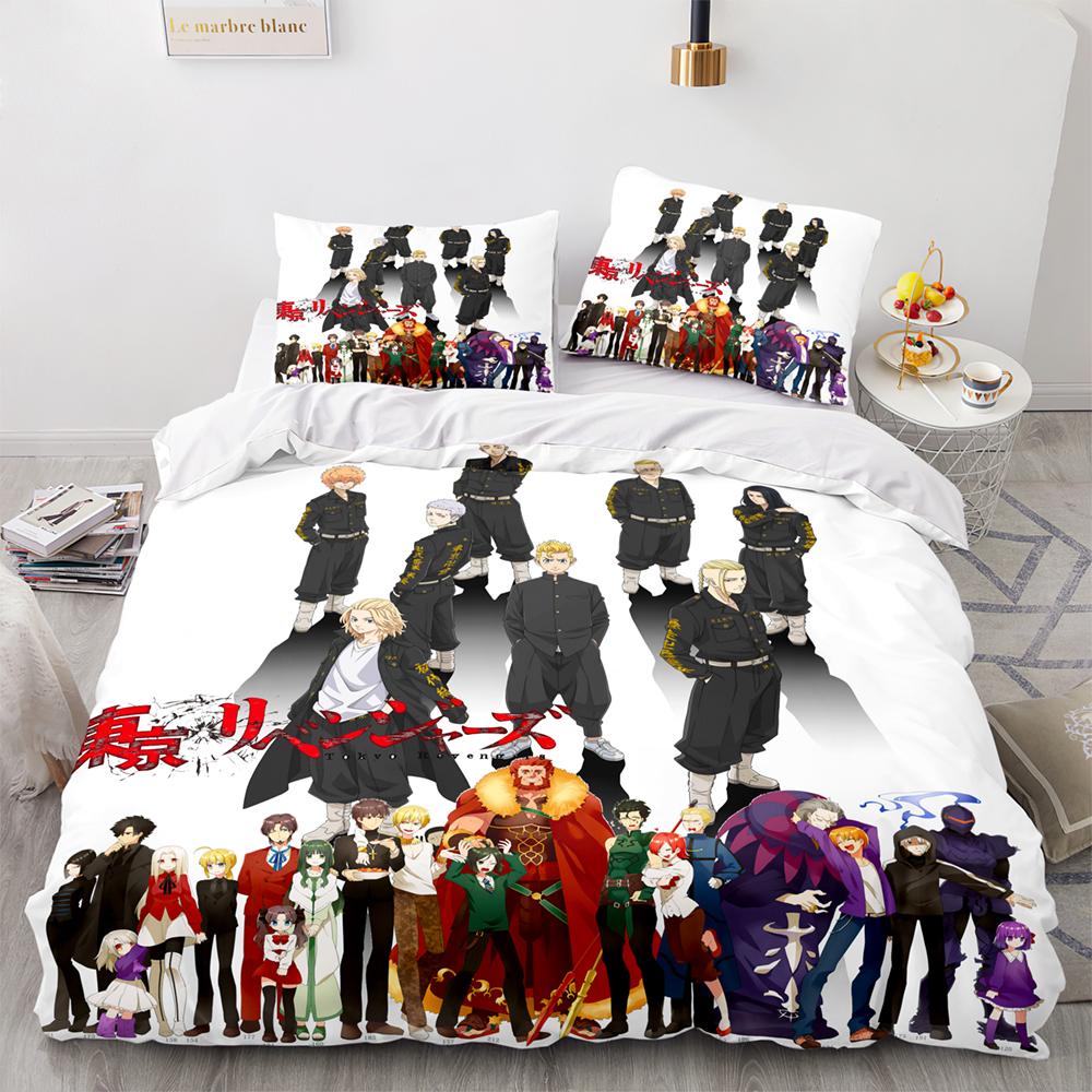 New Anime Tokyo Revengers Bedding Set Single Twin Full Queen King Size Bed Set Adult Kid Bedroom Duvet Cover Sets Home Textiles
