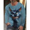 Fashion Animal Tiger Wolf Pattern 3D Printed Men's T-shirt Autumn New Men's Long Sleeves T-Shirt Casual Oversized Pullover  Tops