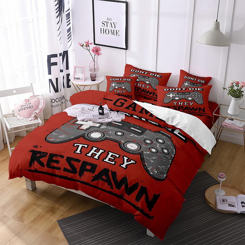 Gamepad Three-Piece Mobile Game Elements 3D Digital Printing Quilt Cover Bedding Four-Piece Set