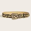 Leopard Print PU Leather Belt with Alloy Buckle - Retro & Versatile Hot Girl Waistband for Skirt Decoration
