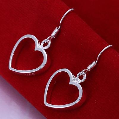 Dame Hochzeit Top Qualität Mode Silber Farbe Nette Schöne Charme Herz Party Ohrring Jewelrye047