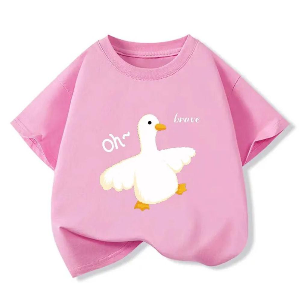Little Duck Baby Graphic Print Girls Boys Tshirt Cotton Casual Kids Clothes Tops Tee Summer Cute Cartoon Short Sleeve Shirts