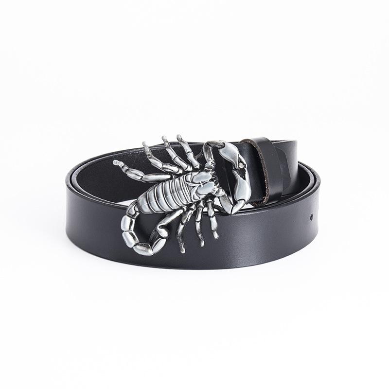 

Модный мужской ремень Harajuku Accessories Персонализированный мужской ремень из коровьей кожи в готическом стиле 110cm