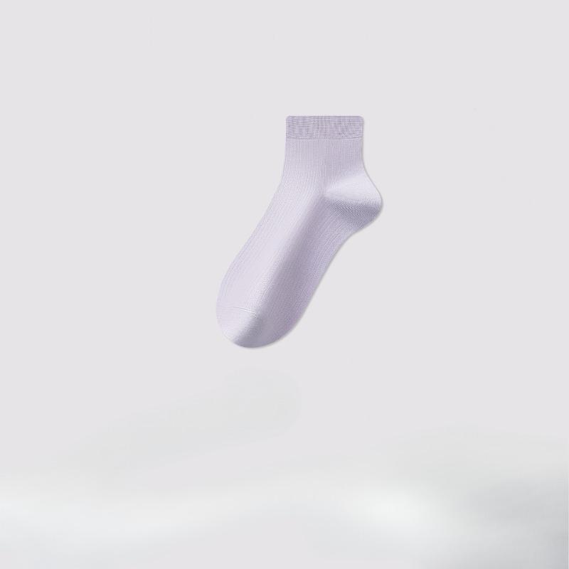 Female Summer Thin Style Cool Feeling Mesh Breathable Pure Color Boneless Antibacterial Deodorant Socks