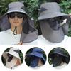 Sommer-Sonnenhüte UV-Schutz Outdoor Jagd Angelkappe für Männer Frauen Wandern Camping Visier Bucket Hat Neck Flap Fisherman Hat
