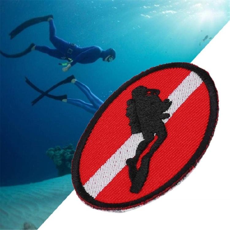 Scuba Diving Flag Iron On Patches Embroidered Diver Badge Backpacks Bag Embroidered Flag Patches