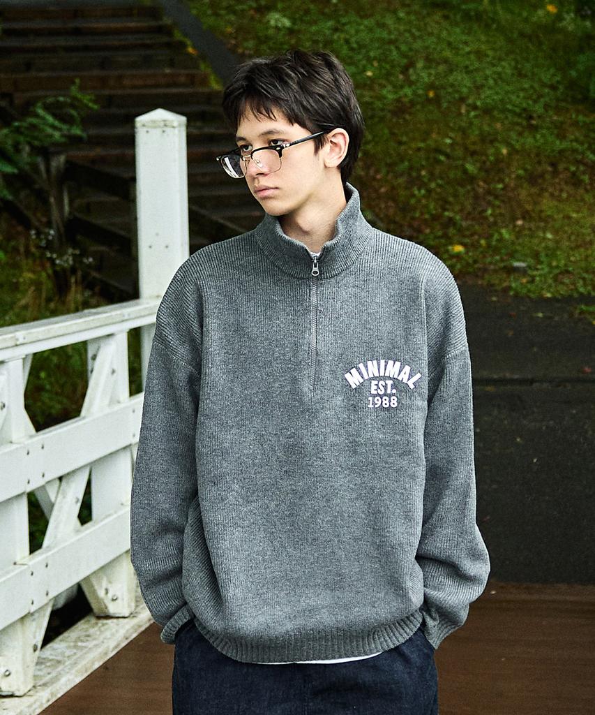 MINIMALPROJECT Half-Zip Turtleneck Knit Mnt115 / 4 Colors