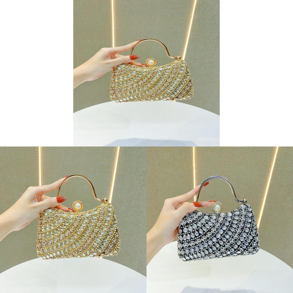 Fashion Evening Clutch Bag With Sparkling Rhinestones For Party And Wedding Events