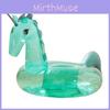 Sparkling Transparent Unicorn Inflatable Float Raft Adult Swim Ring Chair Green