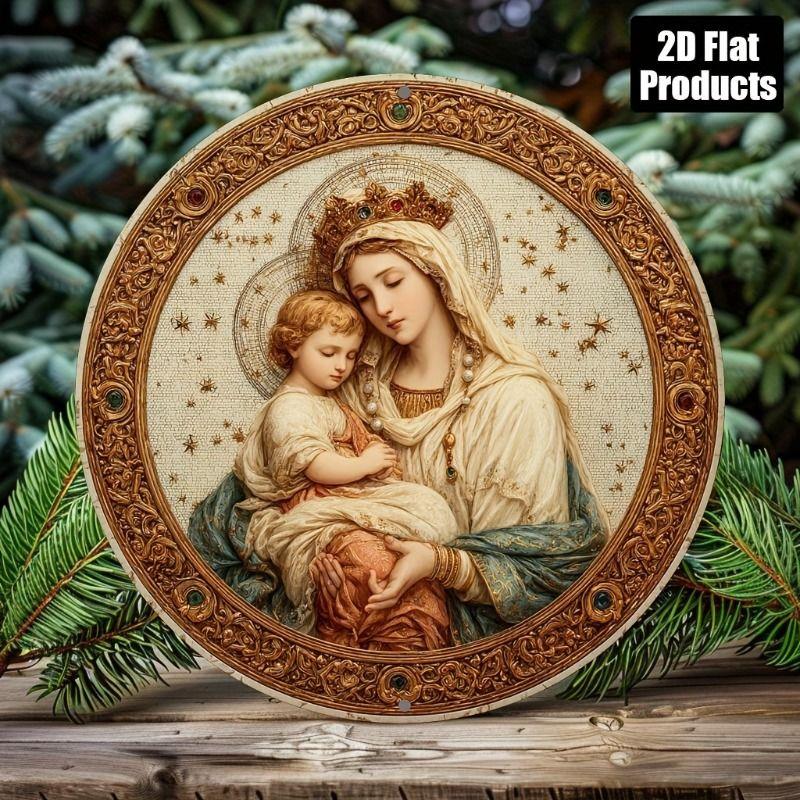 Retro Round Metal Panel for Living Room Bedroom Garage