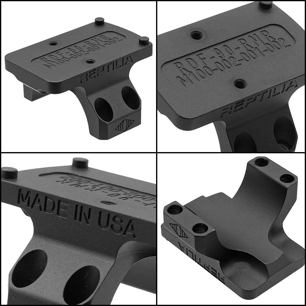 Ryohin Buhin 2-Piece Set: EVOLUTION GEAR GEISSELE 1.93" Scope Mount, Black & RMRSRO Mount Replica Set, Hard Anodized Finish, Metal