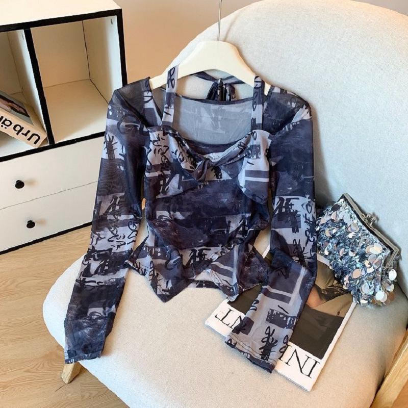 Дофаминовый шик Корейский стиль Утягивающий женский топ с длинным рукавом (Осень 2025 г.) XL чёрный