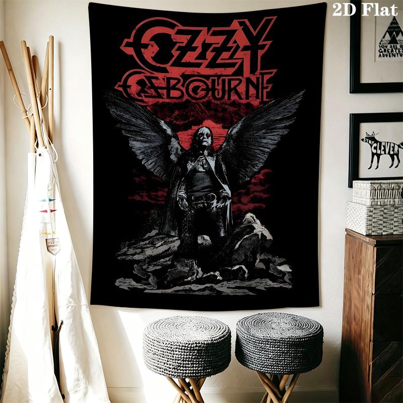 Ozzy Osbourne Wall Tapestry Aesthetic Wall Hanging Printed Fabric Blanket Decorative Tapestries for Bedroom Living Room Home Decor