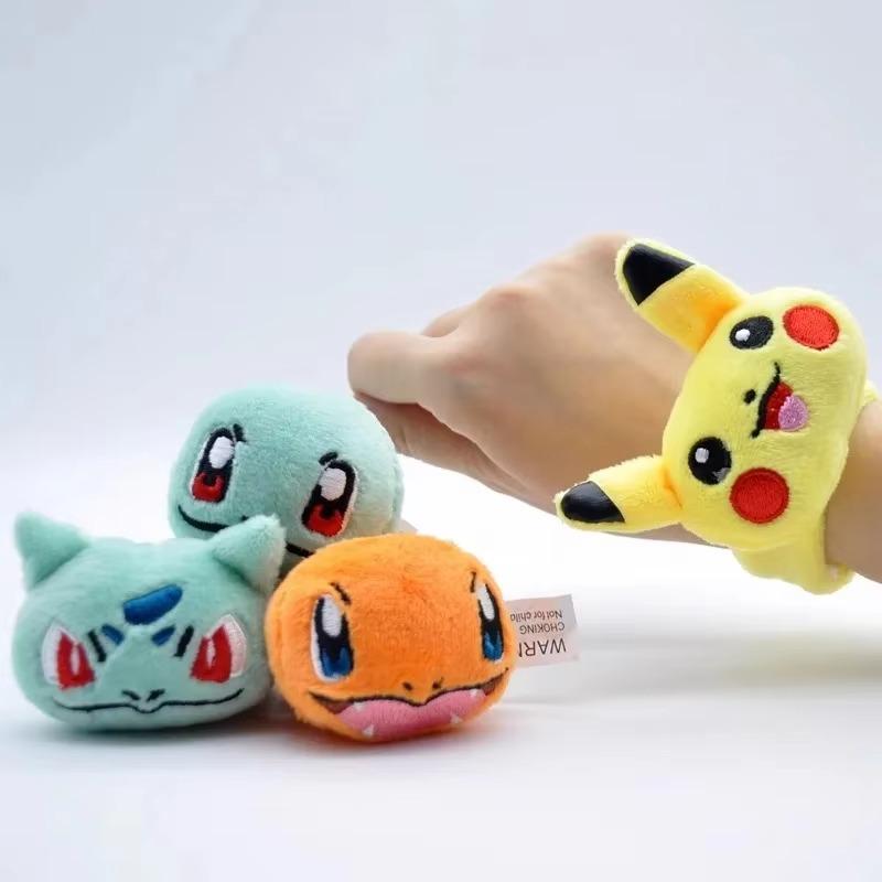 Series Plush Wristband Bracelet Anime Figure Pikachu Bulbasaur Cute Soft Stuffed Toys Children Partys Supplies Gifts