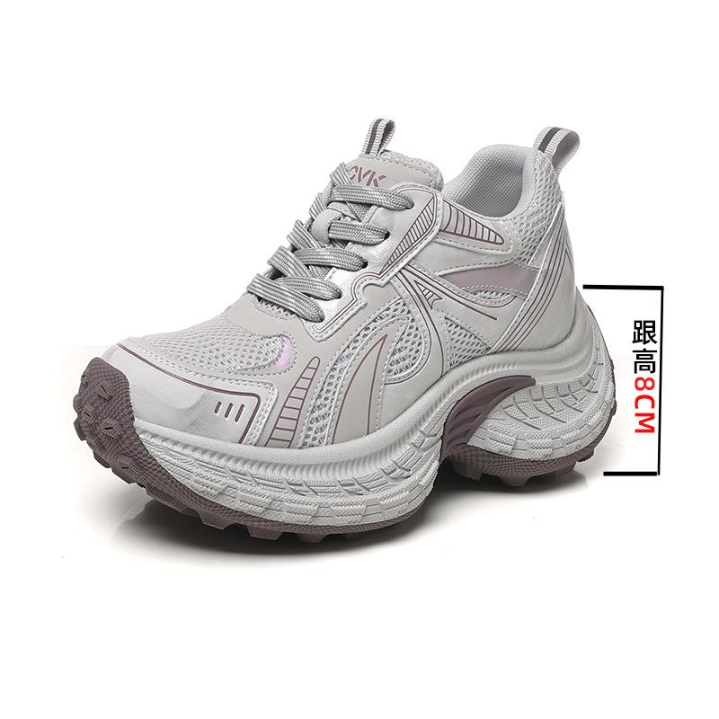 Lightweight Breathable Shoes Women's New Spring Thick-soled Heightening Casual Hiking Shoes Retro Lightweight Sports Shoes