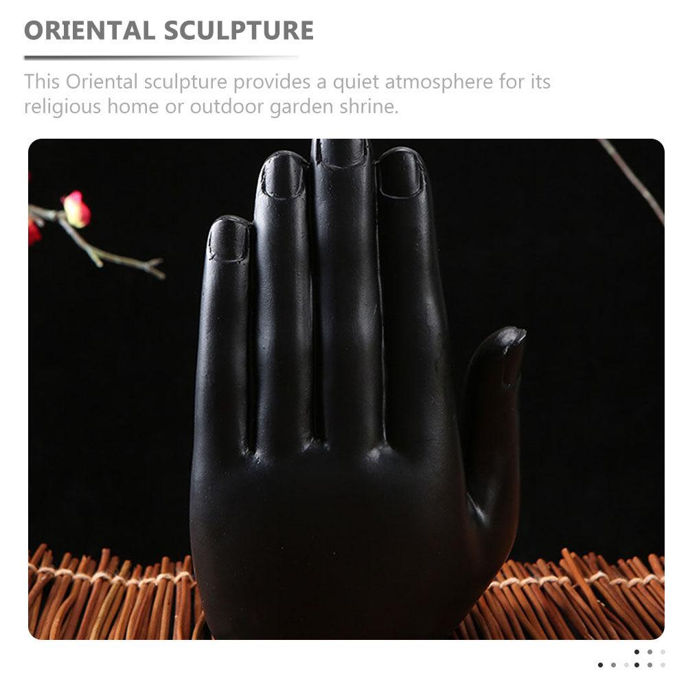 Resin Palm Buddha Statue Hand-Sized Meditating Buddha Sculpture for Home Garden Living Room Decor Peace Harmony
