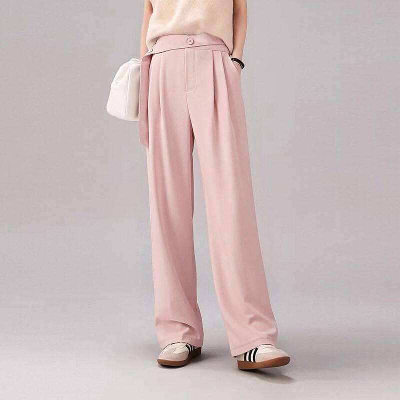 Women s High-Waist Draped Wide-Leg Pants M