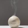 Natural Marble Cave Hole Stone Portable Incense Burner, Round Incense Burner, Yellow Travel Ball, Home Coffee Table Room