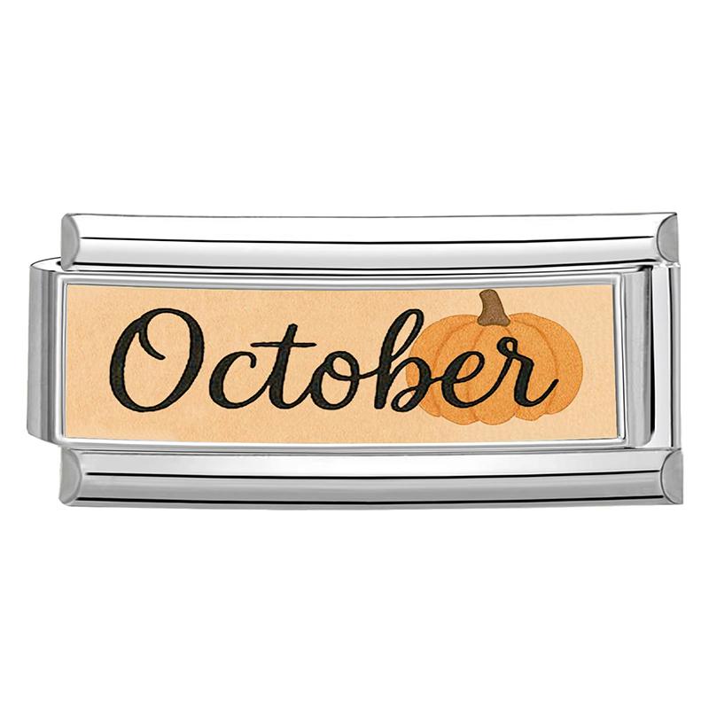 

New Fashion Colorful 12 Months November December Long Italian Charm Links Fit 9mm Stainless Steel Bracelet DIY Making Gift