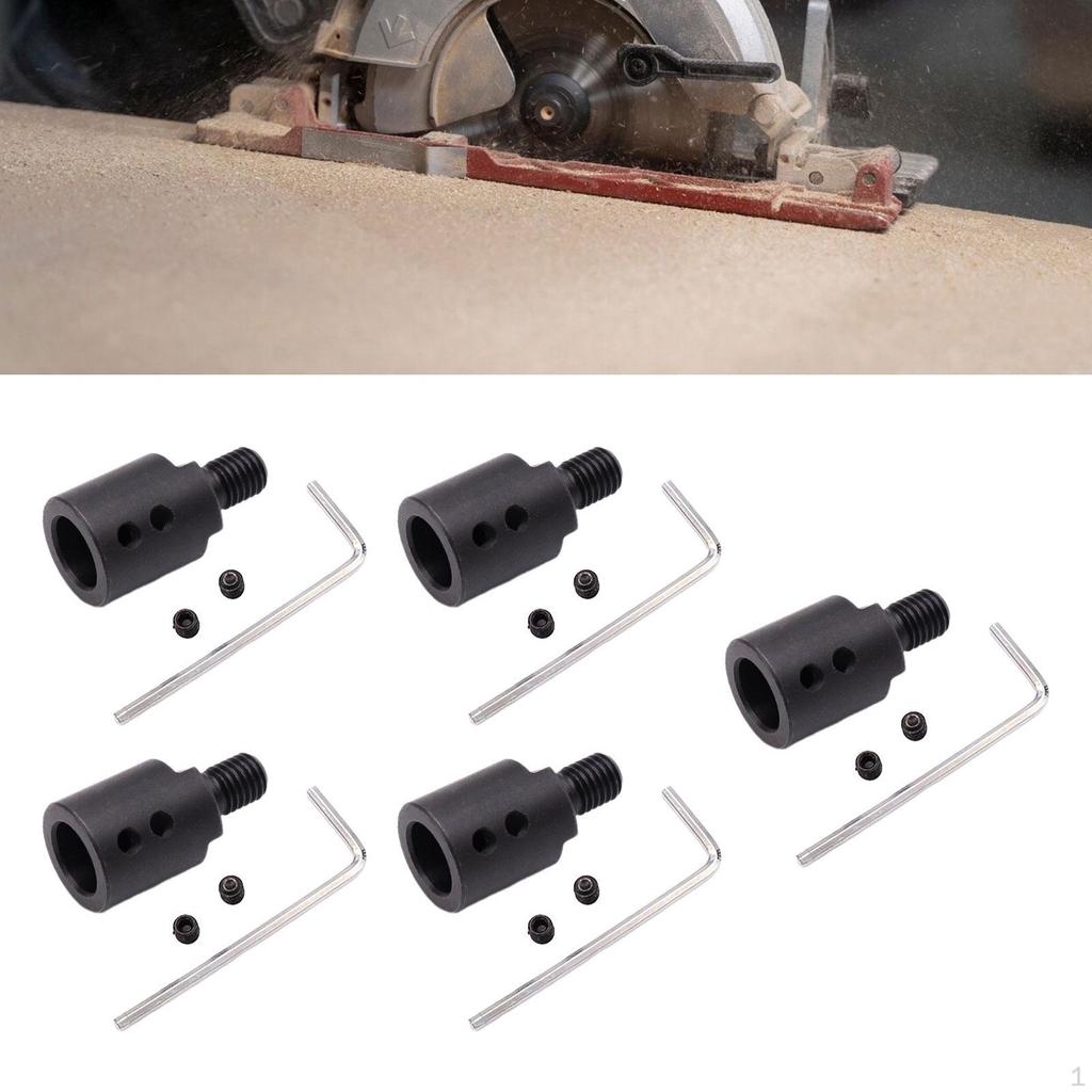 5 Set Angle Grinder Motor Shaft Connector M10 Thread Converter Alloy Steel for Saw Blade with L
