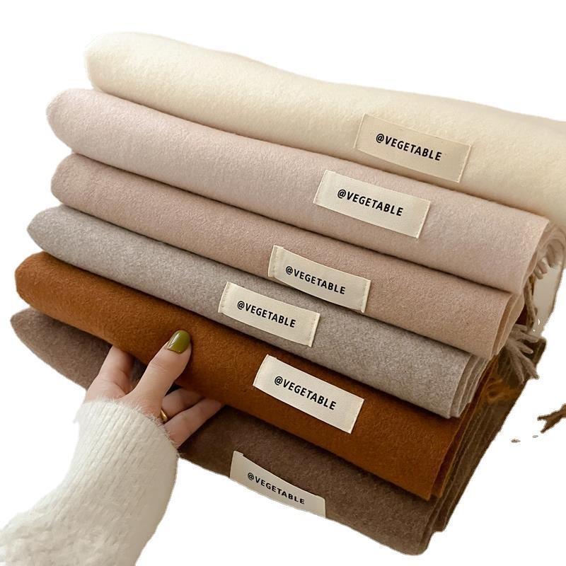 Temperament Solid Color Imitation Cashmere Scarf Women's Winter Versatile Warm Men's Coffee Color Scarf Versatile Shawl