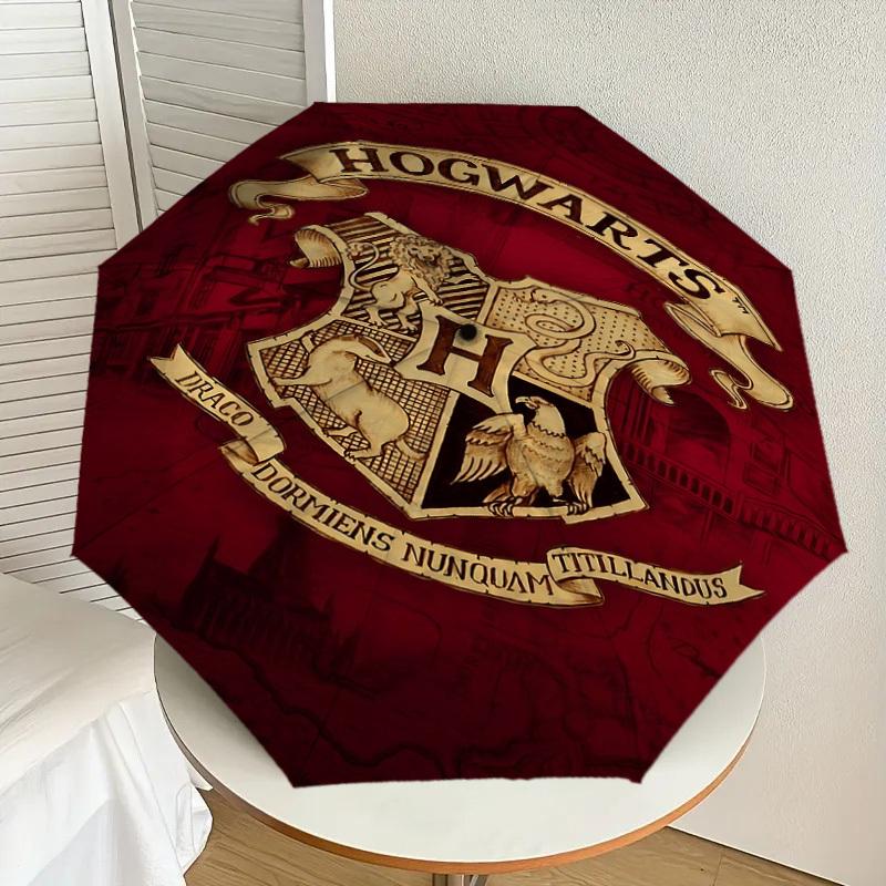 1PC Hogwarts Harry Potter Umbrella-8-Rib Reinforced, Automatic Open, Lightweight & Durable-D2616