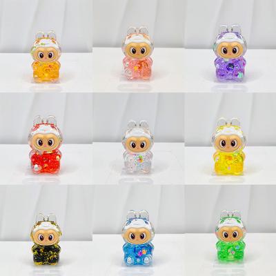 Kreslený Labubu Quicksand Blind Box Keychain DIY šperky panenka stolní auto ozdoby roztomilá slepá taška Quicksand malá dekorace