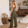 Women Strapless Knit Crop Top and Wide Leg Pants Set Casual Lounge Two Piece Outfit Soft Stretch Fabric Comfortable Fit