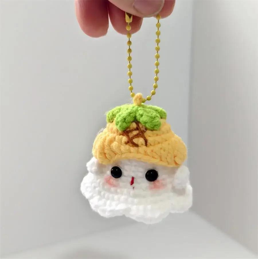 Crochet Ornament Finished Positive Figures Crochet Animals Ghost Desk Accessory Home Office Decor Christmas New Year Party Gift