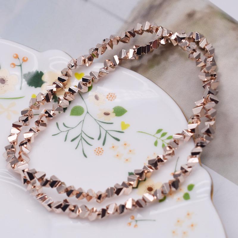 4mm 130pcs High Quality Triangle Crystal Glass Beads Shiny Color Loose Beads For Jewelry Making DIY Earring Necklace