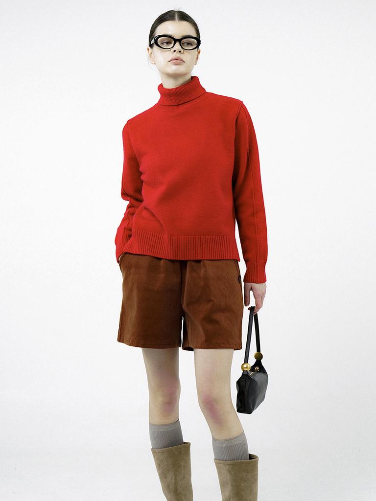 Chaenseseunoi Soft Slit High Turtleneck - Red /W244Tp06Rd