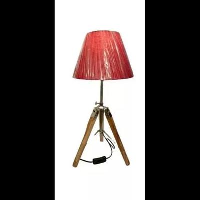 Luminária de mesa antiga Suporte de tripé de madeira 23" Polegadas Decoração para casa e escritório
