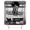 Cool Girl Modern Printed Black Shower Curtain Soft Anti-slip With 12 Hooks For Waterproof Durable Bathtub Curtains Bathroom Deco